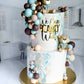 Bearly Wait teddy bear cake with soft pastel accents and buttercream piping, styled for a gender reveal celebration by Artisan Buttercream - Metro Detroit