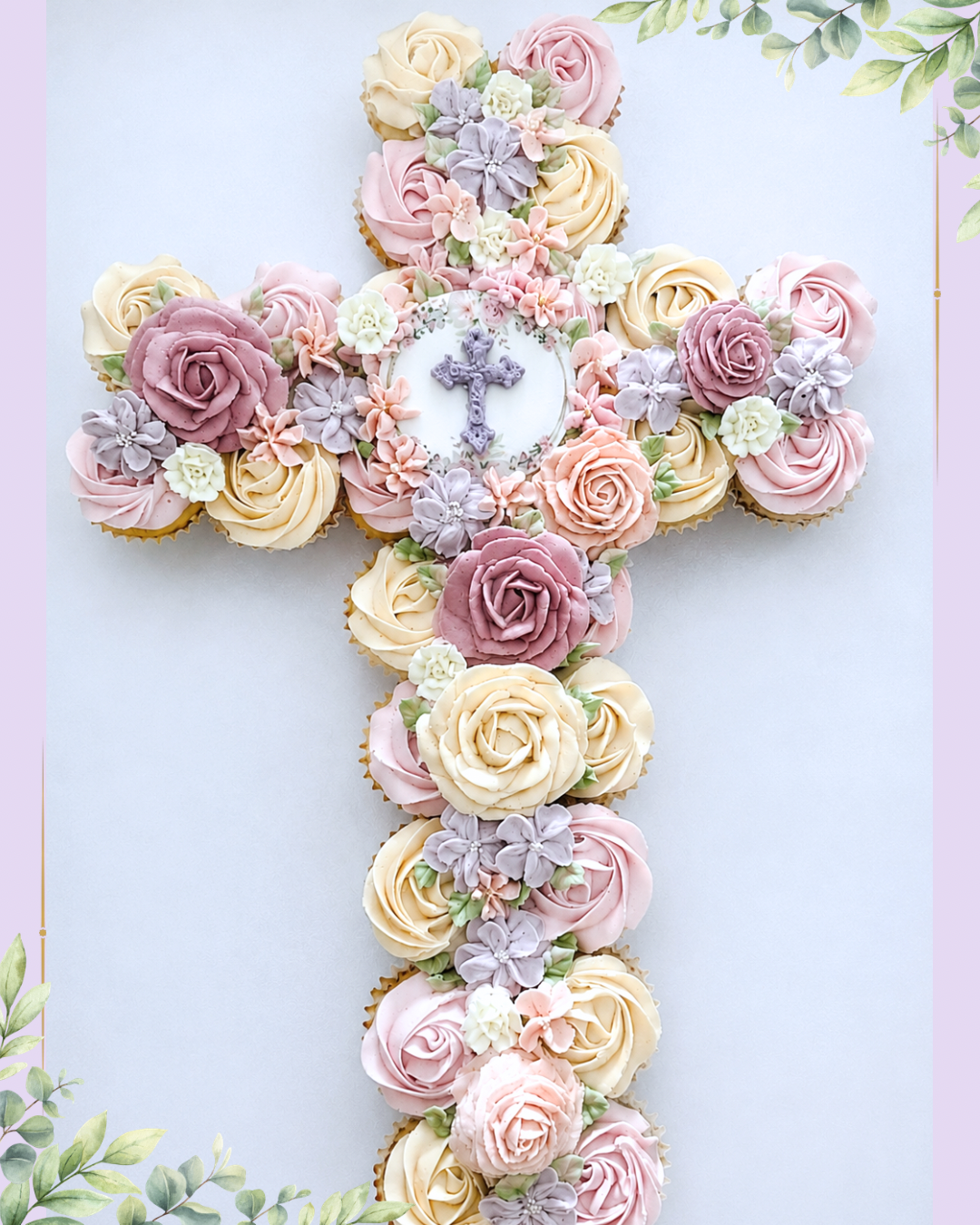 Elegant Cross Cupcake Cake