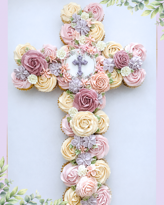 Elegant Cross Cupcake Cake